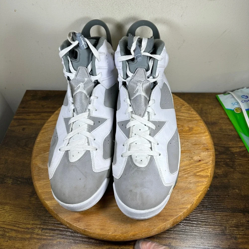 Air Jordan 6 Retro low White Grey Mens Sz 16 CT8529-100 Basketball Shoes